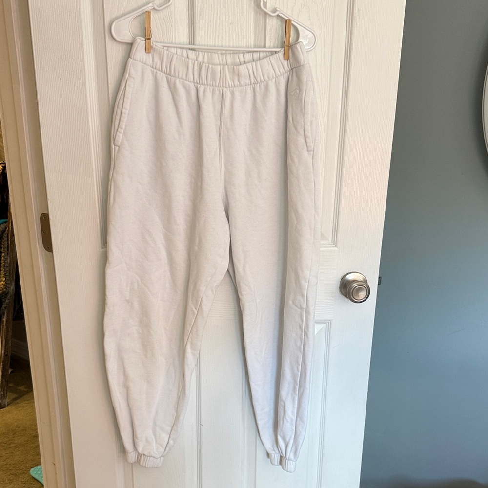 Hollister Adjustable-Rise White Sweatpants